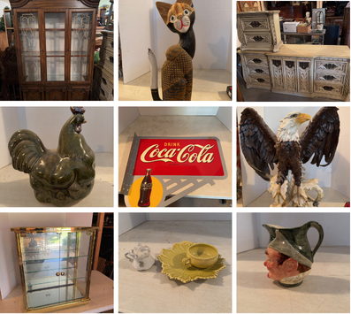 Vintage Signs, Furniture, Glassware Auction | Kaufman Realty